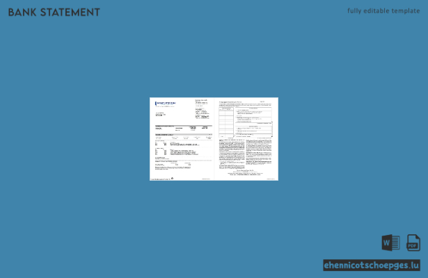 Kontoauszug der Nevada State Bank (Geschäftskonto) – Word-Dokument (4 Seiten), Beispielvorschau
